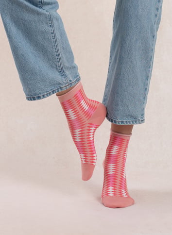 Sokken met print - katoenblend BLEUFORET Roze